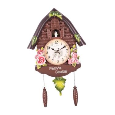 Imagem de Generic Relógio cuco com mostrador de algarismos arábicos, relógio de parede com pêndulo para cozinha, quarto e sala de jantar