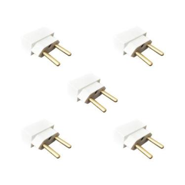 Imagem de Kit 5 UN - Adaptador de Tomada Universal Misto 10A e 20A - Branco