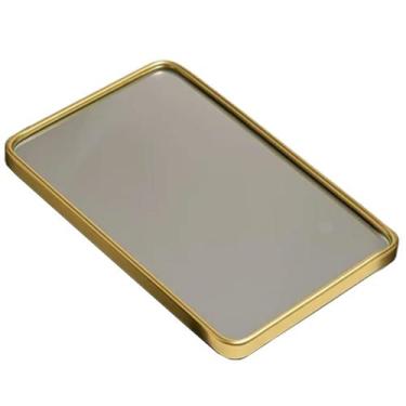 Imagem de Bandeja Espelhada Decorativa 30x20cm Espelho Multiuso - Livon, Dourado