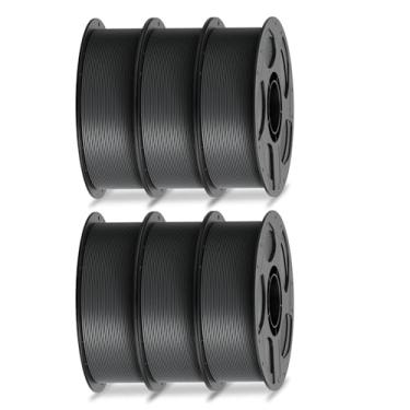 Imagem de ANYCUBIC Pacote de filamento PLA de 1,75 mm, filamento de impressora 3D precisão dimensional de 1,75 mm +/- 0,02 mm, carretel de 1 kg (1 kg), 6 kg cinza