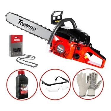 Imagem de Moto Serra Toyama 54cc + Oleo Lubrificante Toyama Lub 2T 500ml + Óculos com Regulagem +...