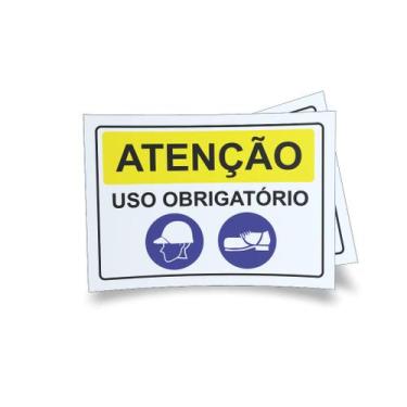 Imagem de Kit 3 Placas sinalização 15x21cm EM PVC PL(1038) - Tema: Obras Equipam