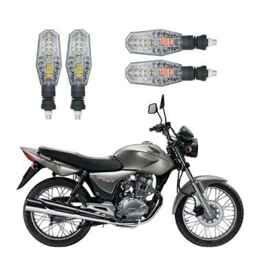 Imagem de Kit 4 Setas Pisca de Led Dianteiro E Traseiro Modelo PF01 Honda CG 150
