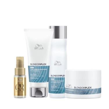 Imagem de Wella BlondorPlex Care Line Sh 250ml + Cond 200ml + Masc 150ml + Óleo 