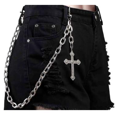 Imagem de Corrente de calça em camadas para homens e mulheres corrente punk hip hop acessórios de roupas vintage correntes jeans, standard, Alumínio, Sem Pedra Preciosa