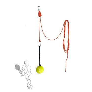 Imagem de Treinador de balanço de tênis com polia - melhora o balanço e desenvolve a memória muscular | Auxílio de treino com altura ajustável para casa/quadra | Ferramentas de treinamento com corda de 4 m para
