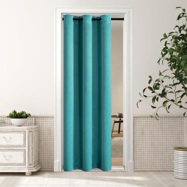 Imagem de Cortinas Blackout MYSKY HOME para quarto, porta, armário, azul-petróle