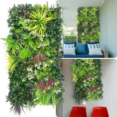 Imagem de ODTORY Painéis De Parede De Plantas, 40 X 20 Grama Artificial Parede Pano De Fundo Buxo Hera Cerca Tela De Privacidade Com Proteção Uv, Folhagem Falsa Cerca Tela Para Exterior, Interior, Jardim, Qu