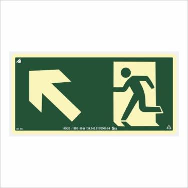 Imagem de Placa Sobe Rampa Esquerda Fotoluminescente 24x12cm (Antichamas) - Sig 