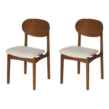 Imagem de Conjunto 2 Cadeiras de Jantar Samba Encosto Ergonômico Jequitibá Nozes