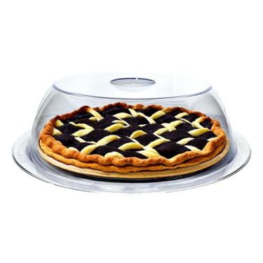 Imagem de Boleira Porta Bolo Cristal Grande Com Tampa Para Mesa 33cm - Keita, K3