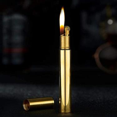 Imagem de Isqueiro de trincheira vintage, cobre puro para fumar, mini isqueiro de querosene antigo reutilizável, isqueiro de chama macia para coleção de presente decorativo