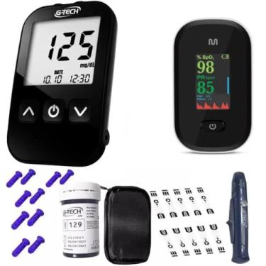 Imagem de Kit Medidor De Glicose Gtech Lite Com Oximetro Digital Multi
