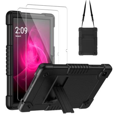 Imagem de Hoibon Capa para tablet Tmobile Revvl Tab 2 com 2 peças, capa protetora infantil à prova de choque com alça de ombro para tablet Tmobile Revvl Tab 2 de 10,1 polegadas (preto)