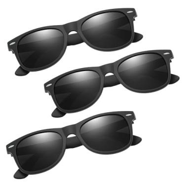 Imagem de YLOIJO Óculos de sol de festa para adultos dos anos 70 e 90 anos neon retrô festa na praia piscina decoração de casamento suprimentos, Preto