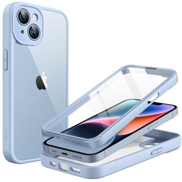 Imagem de JETech Capa para iPhone 14 6,1 Polegadas com Protetor de Tela Anti-Riscos Embutido, Case Capinha Cobertura de Telefone Resistente de 360 Graus Clear (Azul Claro)