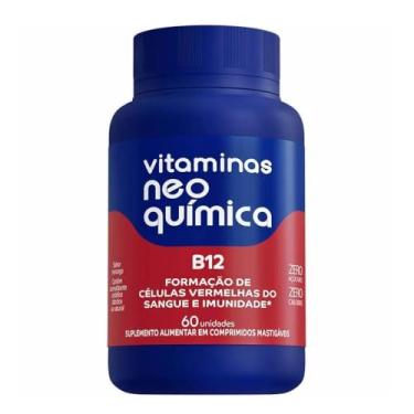 Imagem de Suplemento Alimentar Vitamina B12 Vitaminas Neo Química 60 comprimidos mastigáveis