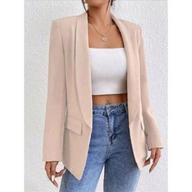Imagem de Blazer Max Longo Sobretudo Feminino Acinturado Roupas Femininas Tendên