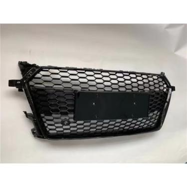 Imagem de Grade de para-choque de carro tiras decorativas kit de corpo grade de corrida grade de para-choque dianteiro compatível com TTRS 2015-2018 parte externa (preto)