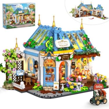 Imagem de PLAXSOON Flower Café House Building Set with LED, 1520 PCS Botanical Coffee Architecture with Openable Design, Floral Bakery Construction Model for Home Decor, Gift for Adults Women Teens Girl Boy 12+