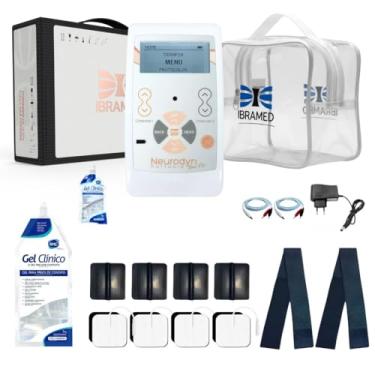 Imagem de Neurodyn Portátil Ibramed – Aparelho de Eletroestimulação TENS e FES – 2 Canais Bivolt + Kit com Gel, Eletrodos, Faixa Elástica e Maleta de Transporte