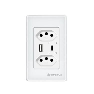 Imagem de Tomada Inteligente 2 Canais c/USB e USB-C (TP1220B) - PRIMEBRAS