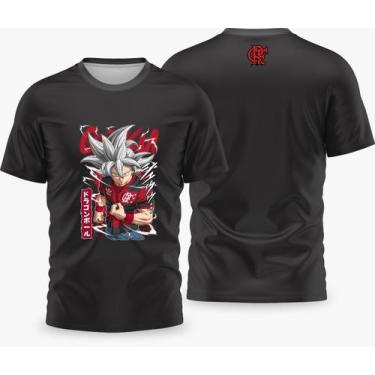 Imagem de Camiseta Personalizada Goku Torcedor Times - FORTE IMPRESSÃO, GG, Pret