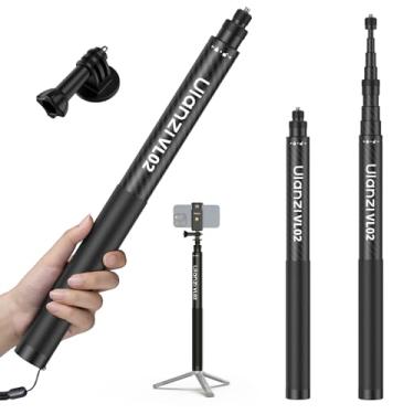 Imagem de ULANZI VL02 bastão de selfie invisível de fibra de carbono edição estendida para Insta360 X5/X4/X3/GO 3S/ONE X2/DJI Osmo 360, haste de extensão de 2,7 m, cabo impermeável para GoPro, telefone e mais