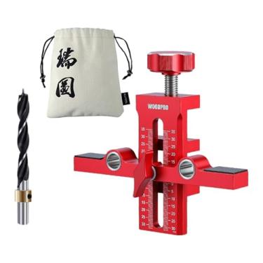 Imagem de Dualoai Gabarito de montagem de porta de armário, ferramenta de instalação de porta de armário com braço de suporte e braçadeira, Jig com Broca E Bolsa