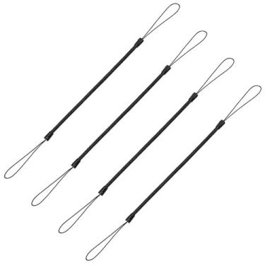 Imagem de Sunshine Land Cordões elásticos pretos canetas stylus alça bobina tablet/corda de tela sensível ao toque com porta superior, mola espiral retrátil (16 peças)