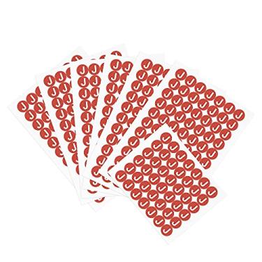 Imagem de uxcell Adesivos de letras redondas, 38 mm de diâmetro letra J autoadesivo PVC à prova d'água 500 peças, palavra branca/fundo vermelho