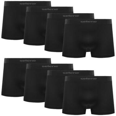 Imagem de Kit 8 Cueca Boxer Selene Infantil Design Moderno Sem costura, Preto e 