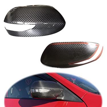 Imagem de GOGOCARBON Capa espelhada de fibra de carbono seca real para Subaru WRX STI/WRX 2008-2014 USDM com luz indicadora de pisca-pisca, acabamento decorativo, revestimento transparente resistente a UV (2