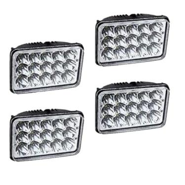Imagem de AMUNIESUN Faróis de LED de feixe selado de 10 x 15 cm aprovados pelo DOT adequados para Kenworth T600 T800 / Peterbilt 357 378 379, H4651 H4652 H4642 H6545 H4656 H4666 farol retangular de farol alto e