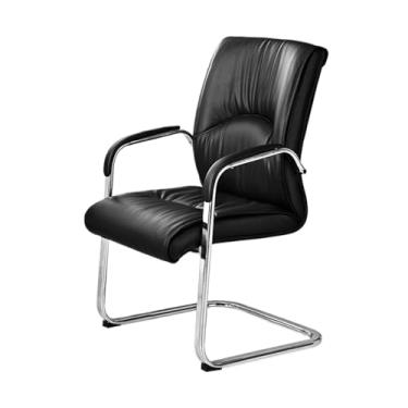 Imagem de hezhuhe2258 Cadeira de escritório elegante e simples cadeira de conferências cadeira de computador doméstico cadeira de convidado manhã feira poltrona de couro PU ajustável