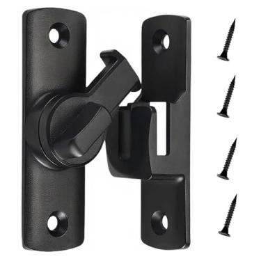 Imagem de 2Ps 90/180° Fechadura de porta de celeiro, fechadura de porta deslizante resistente à ferrugem - Protegendo famílias crianças trava de portão de segurança para celeiro, banheiro, jardim, janela