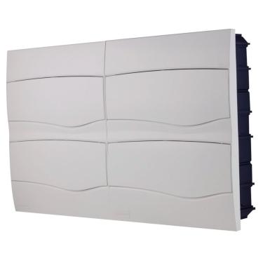 Imagem de Quadro De Distribuição De Embutir 48 Din Ou 32 Nema Tramontina Com Porta Branca Tramontina