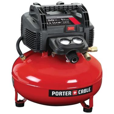 Imagem de Compressor de Ar Portátil Sem Óleo 2,6 a 150 PSI 120V, PORTER CABLE C2002, Vermelho