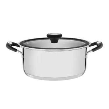 Imagem de Caçarola Rasa Tramontina Solar Silicone em Aço Inox com Fundo Triplo 20 cm 2,9 L 62123203