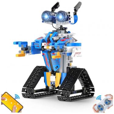 Imagem de Brinquedo Robô para Meninos e Meninas de 8 a 16 Anos com Aplicativo ou Controle Remoto - Kit de Blocos de Construção Programáveis de