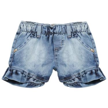 Imagem de Shorts Bebê Look Jeans c/ Babado Jeans - UNICA - P-Feminino