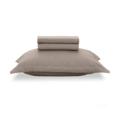 Imagem de Jogo De Cama Solteiro King Karsten 180 Fios 3 Peças Taúpe