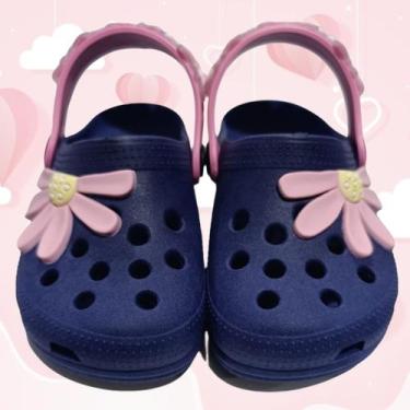 Imagem de Sandália Infantil Feminina Babuche Estampa de Flor Leve e Confortavel 