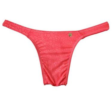 Imagem de Calcinha Fio Dental para Mulheres Trans com Estampa 3D de Oncinha Rosa