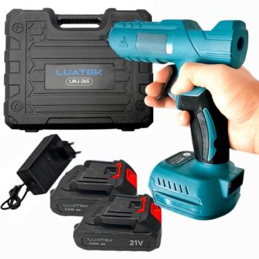 Imagem de Pistola de cola quente recarregável 21v sem fio com duas baterias para