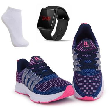 Imagem de Kit Tênis Academia Feminino + Relógio Digital LED + Meia