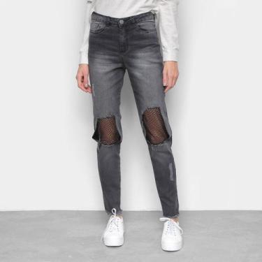 Imagem de Calça Jeans Everlast Boyfriend Tela Feminina, Preto, 36