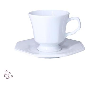 Imagem de Jogo 6 Xícaras Chá 200ml Com Pires Porcelana Schmidt Prisma - Porcelan