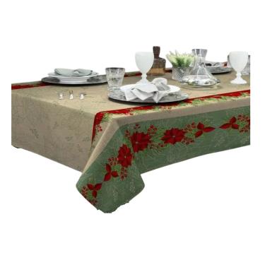 Imagem de Toalha Mesa Retangular Rustica 140x240cm Natal Raner