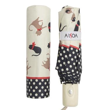 Imagem de Guarda Chuva Mini Automatico Feminino Bege Estampado Ar921Ap